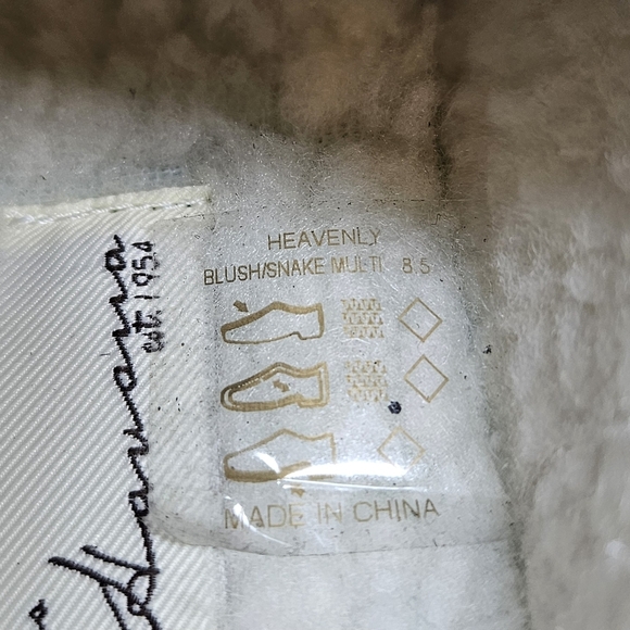 Vintage Havana Slip On on Sneakers Sz 8.5 Heavenly Snake Print Faux Sherpa - Picture 13 of 13